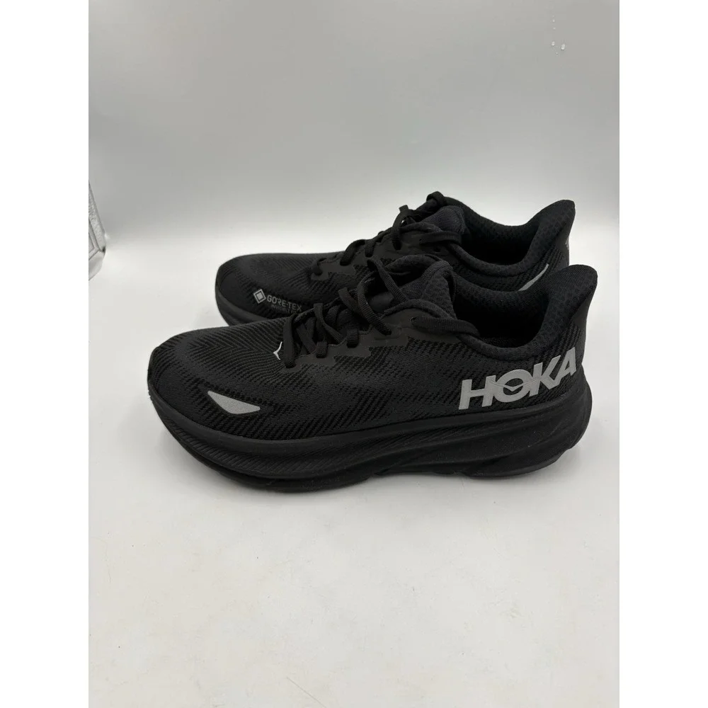 Hoka Clifton 9 GTX Mens Running Shoes Black GORE-TEX Sneakers Size 9